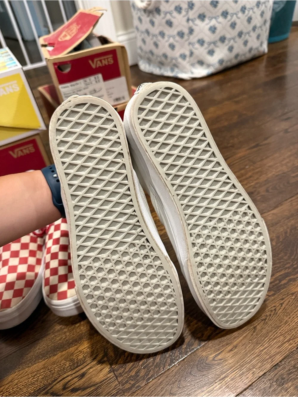 Vans bSlip-On Shoes - Checkerboard & White a